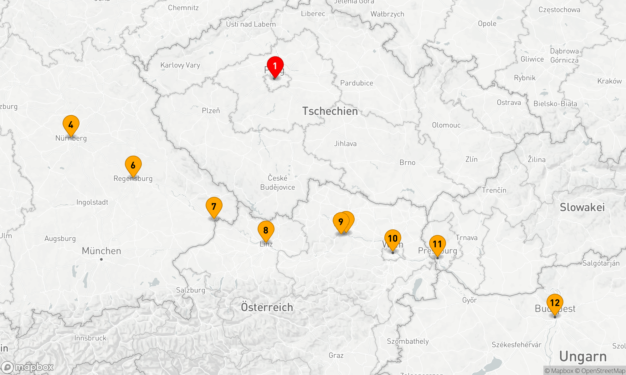 Route 12 Nächte - Donau im Detail mit Prag