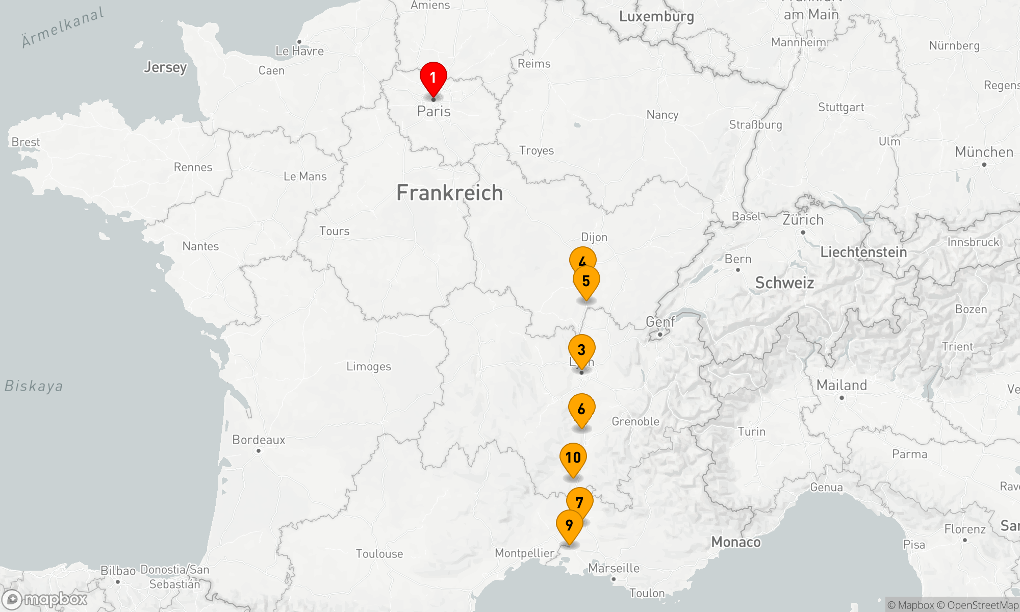 Route 12 Nächte - Südfrankreich - Eine Weinkreuzfahrt mit Highlights in Paris