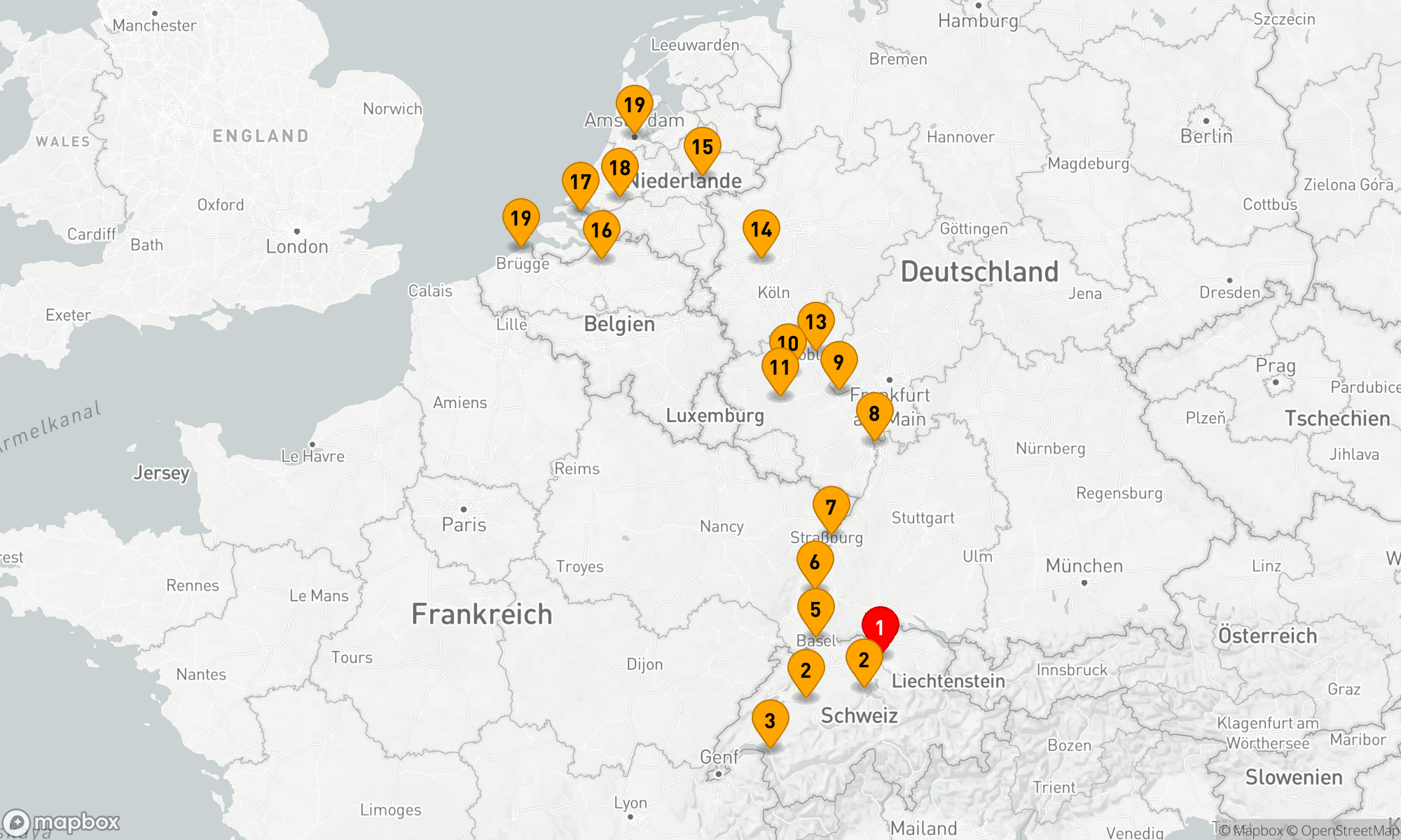 Route 21 Nächte - Romantischer Rhein & Mosel mit Schweiz & Brügge
