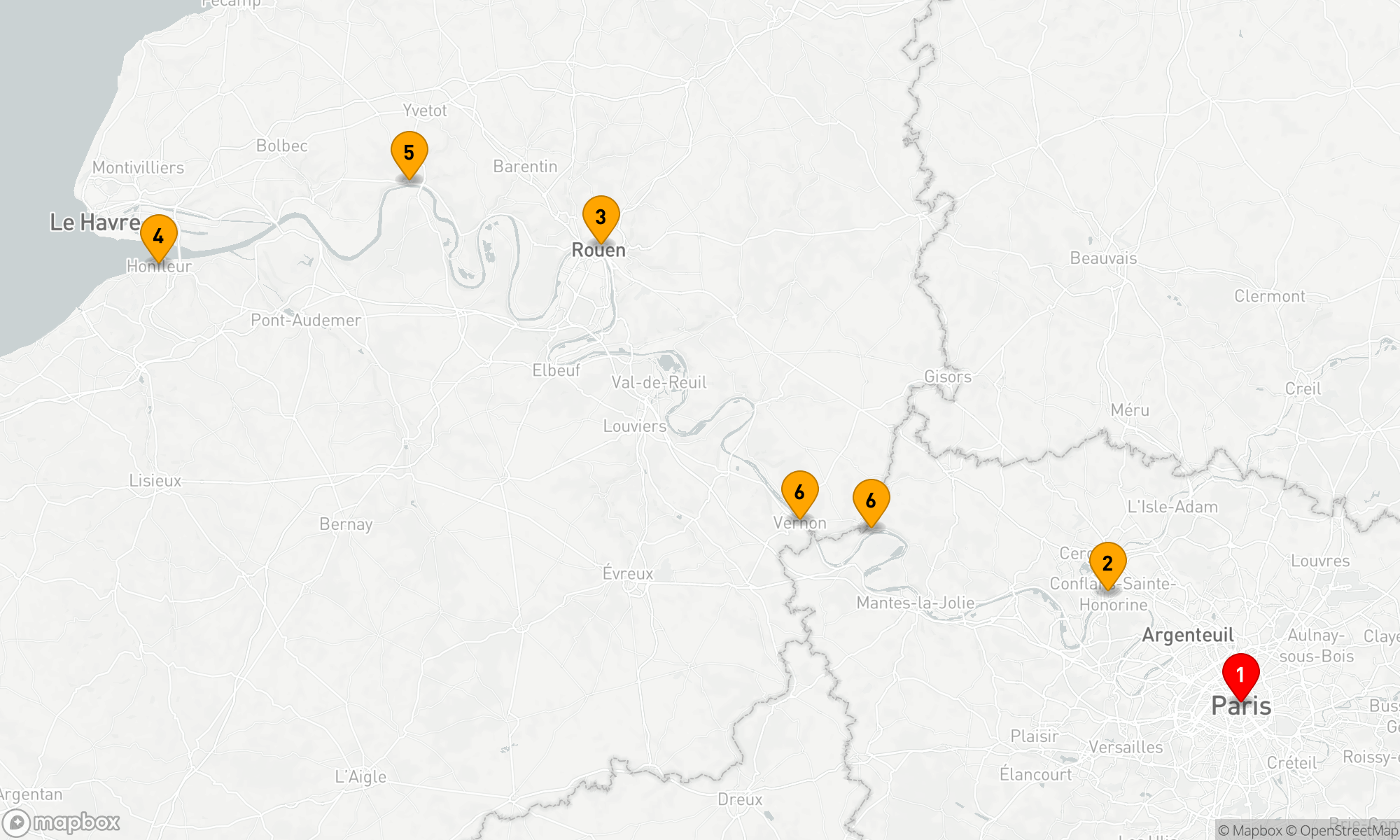 Route 7 Nächte - Höhepunkte in der Normandie und an der Seine
