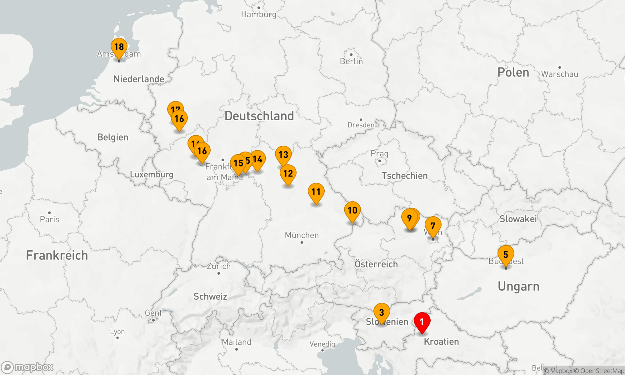 Route 18 Nächte - Juwelen Europas mit Zagreb & Ljubljana