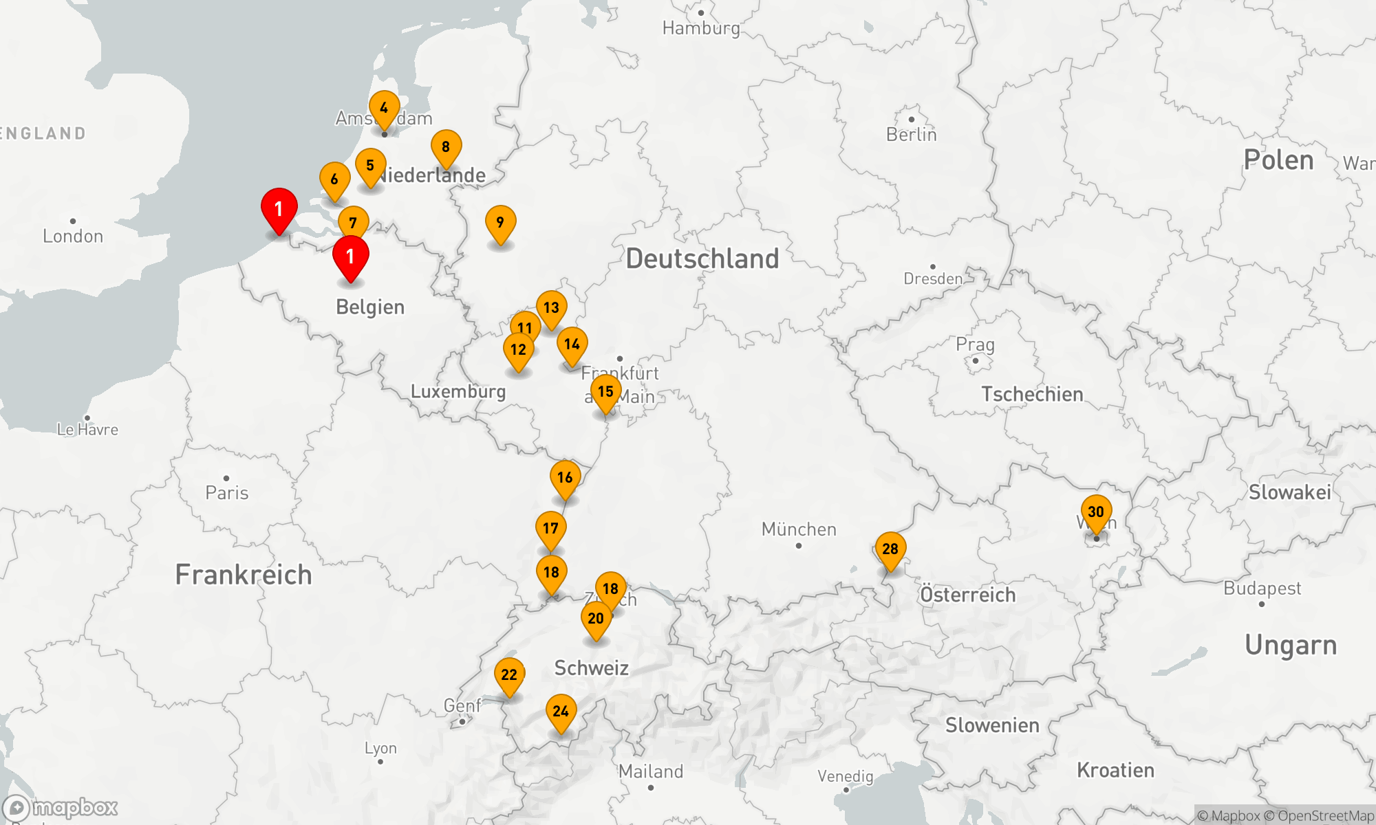 Route 31 Nächte - Romantischer Rhein & Mosel mit Brügge & Wunder der Schweiz & Österreich