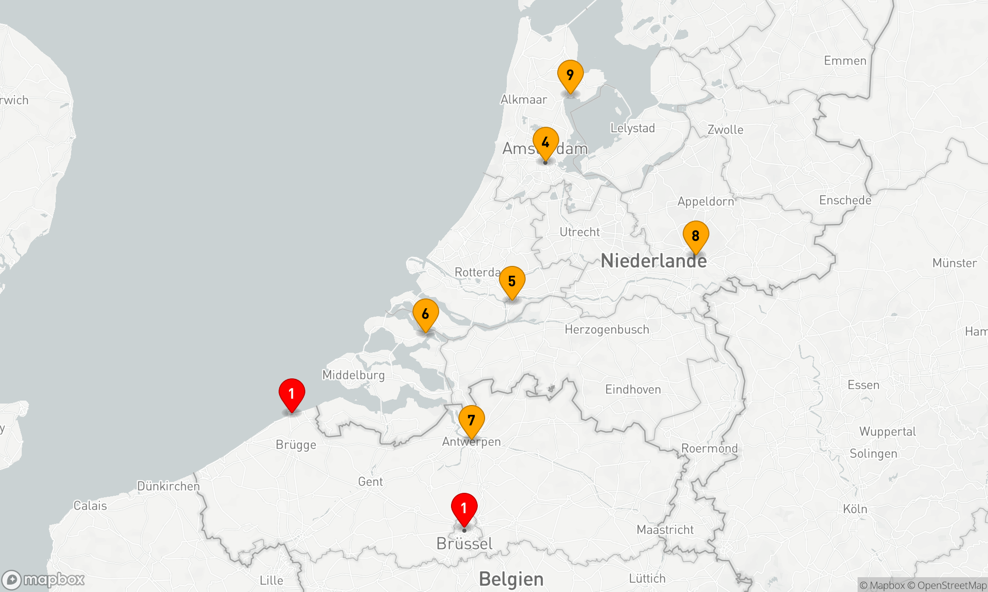 Route 10 Nächte - Windmühlen,  Tulpen und belgische Köstlichkeiten mit Brügge