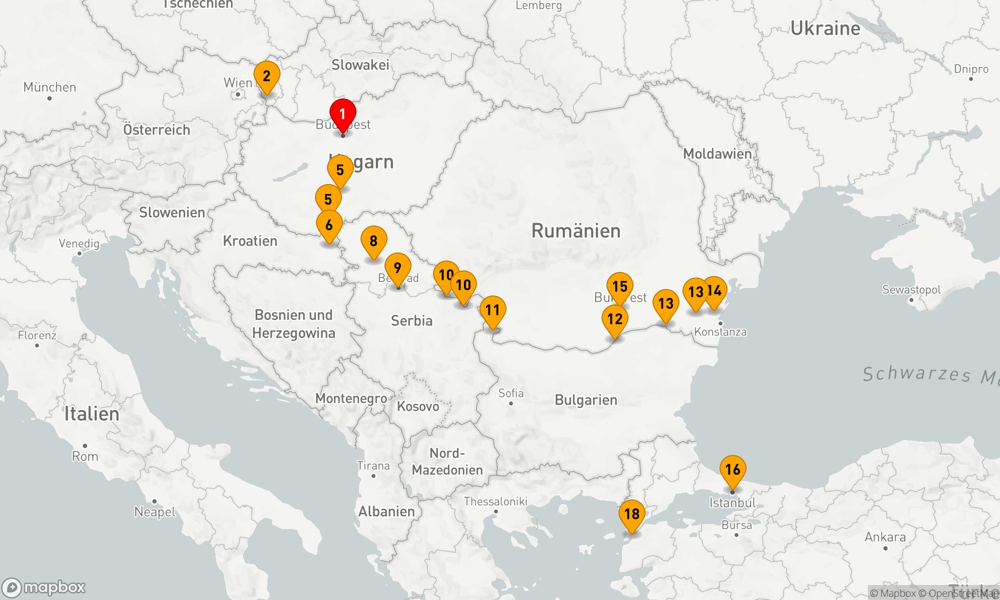 Route 21 Nächte - Untere Donau Entdeckung mit Türkei