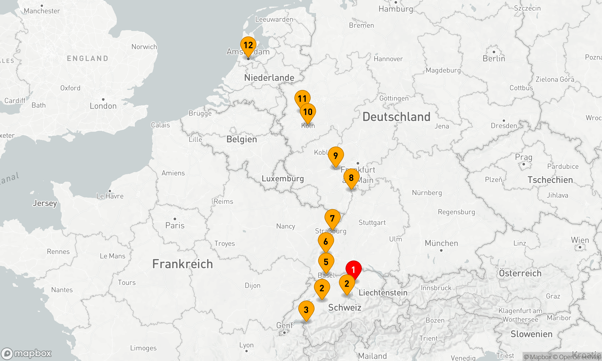 Route 11 Nächte - Rheinische Weihnachtsmärkte mit der Schweiz