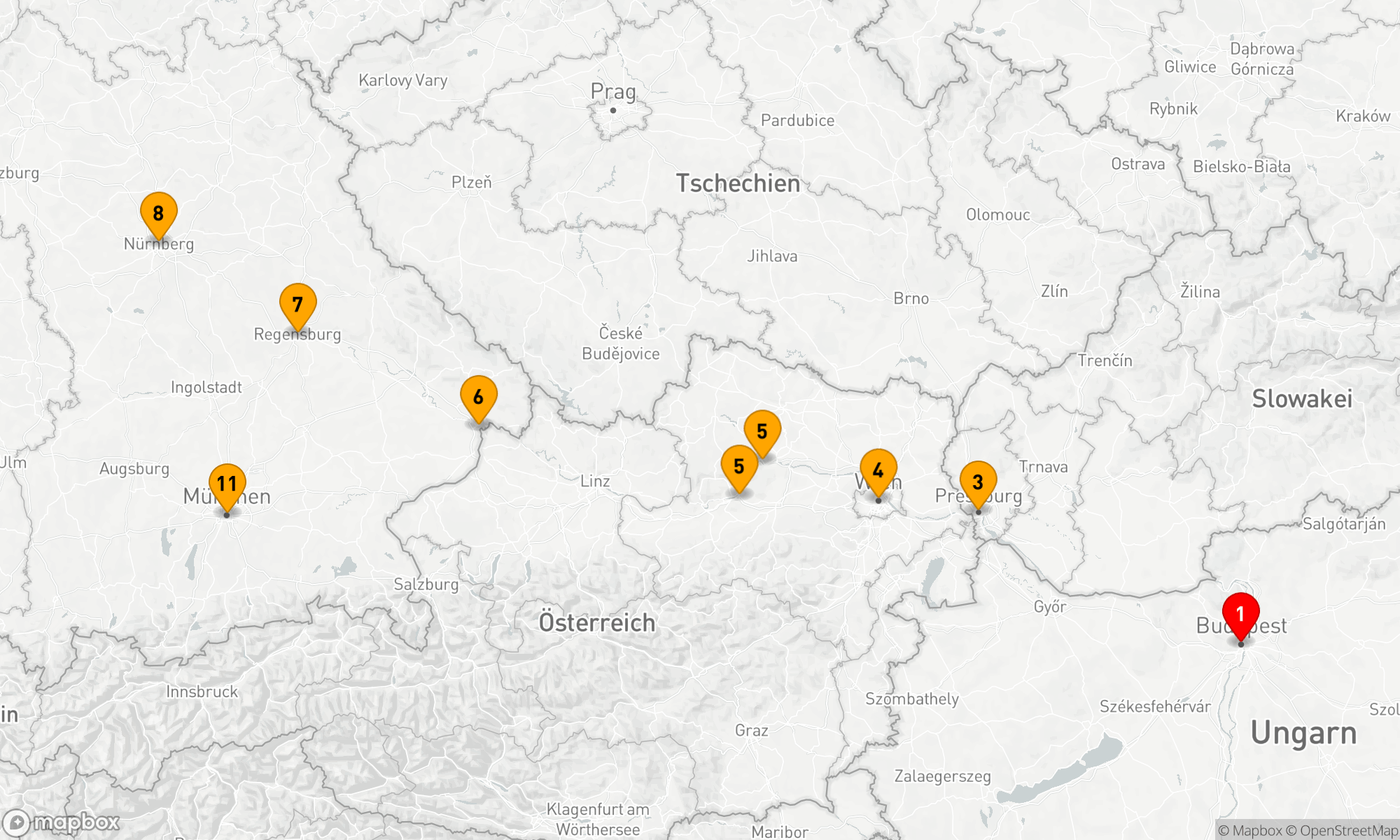 Route 11 Nächte - Juwelen der Donau mit Best of Bavaria