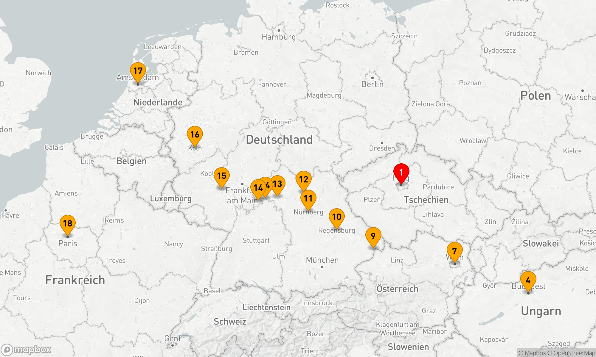 Route 20 Nächte - Weihnachten & Neujahr mit Paris & Prag