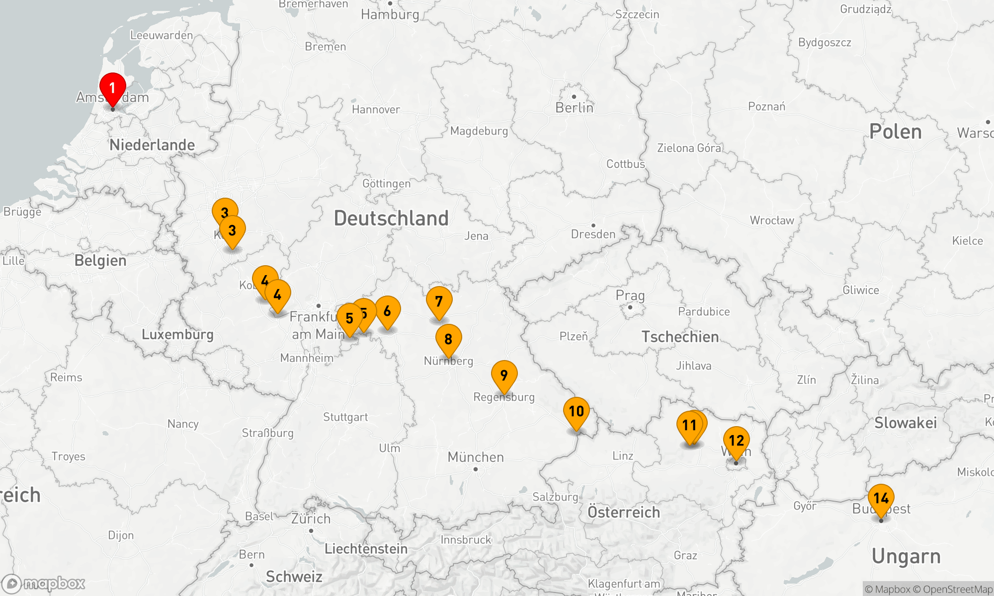 Route 14 Nächte - Juwelen von Europa