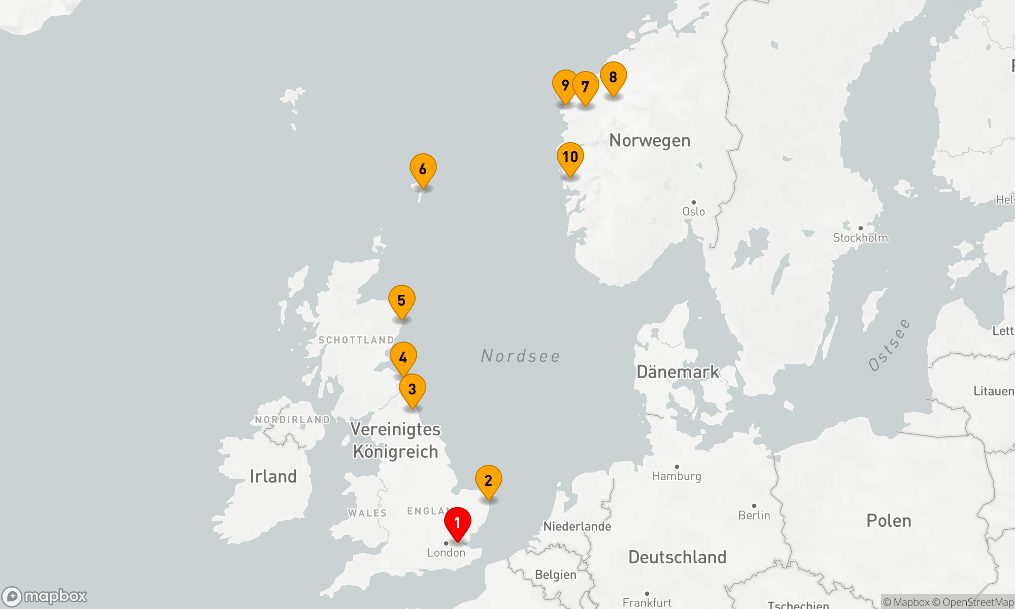Route 9 Nächte - Von London nach Bergen: Eine Reise durch die norwegischen Fjorde