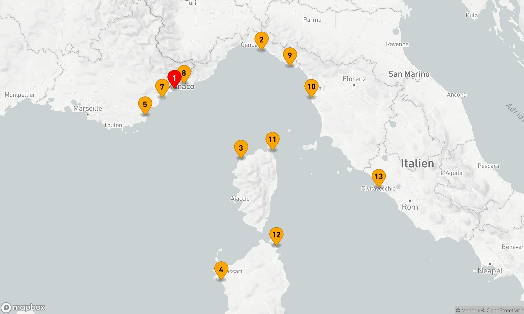 Route 12 Nächte - Schätze des Mittelmeers: Von Inseln zu Rivieras