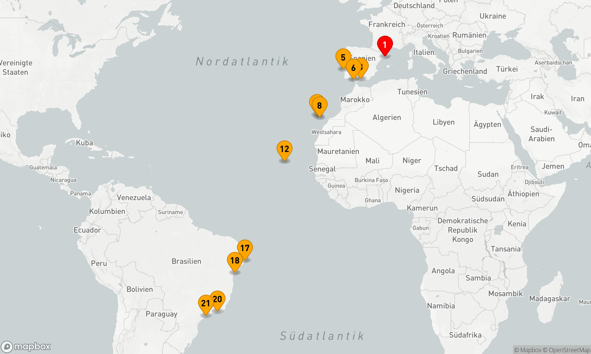 Route 20 Nächte - Von Barcelona zum Herzen Brasiliens: Ein Ozeanabenteuer