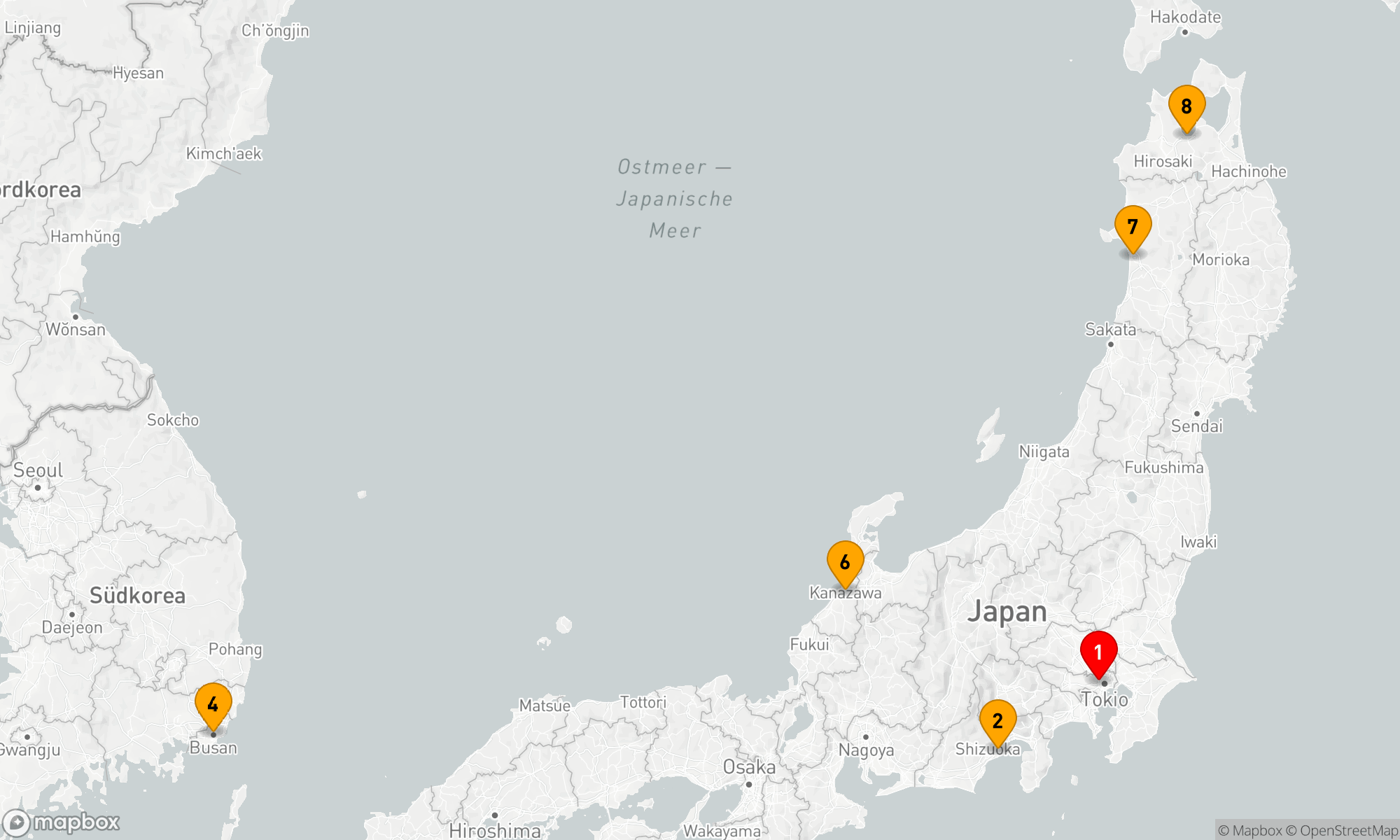 Route 9 Nächte - Kultur- und Küstenschätze Japans und Koreas