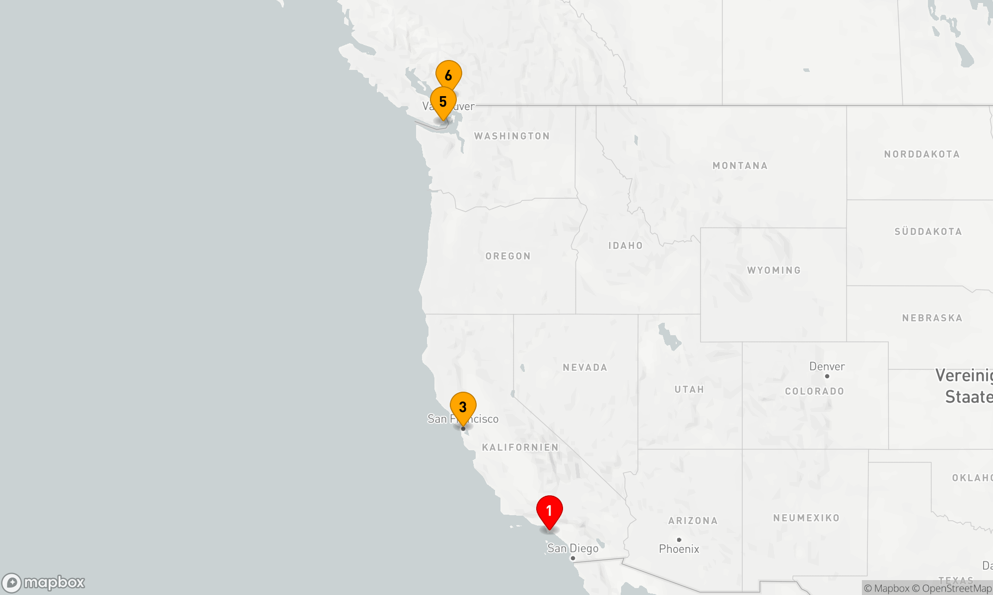 Route 6 Nächte - Pazifische Juwelen-Tour
