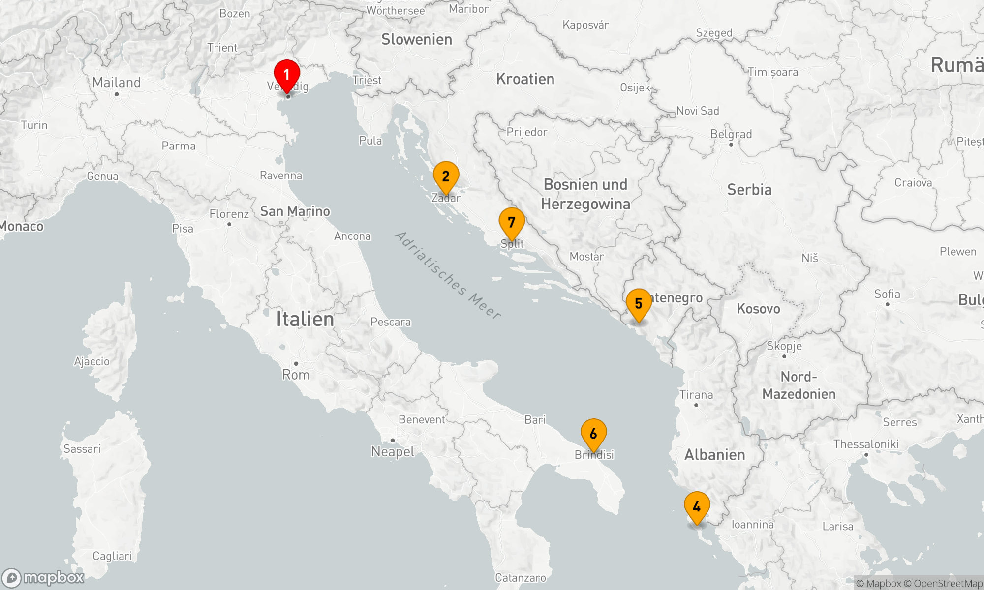 Route 7 Nächte - Adriatisches Küstenabenteuer