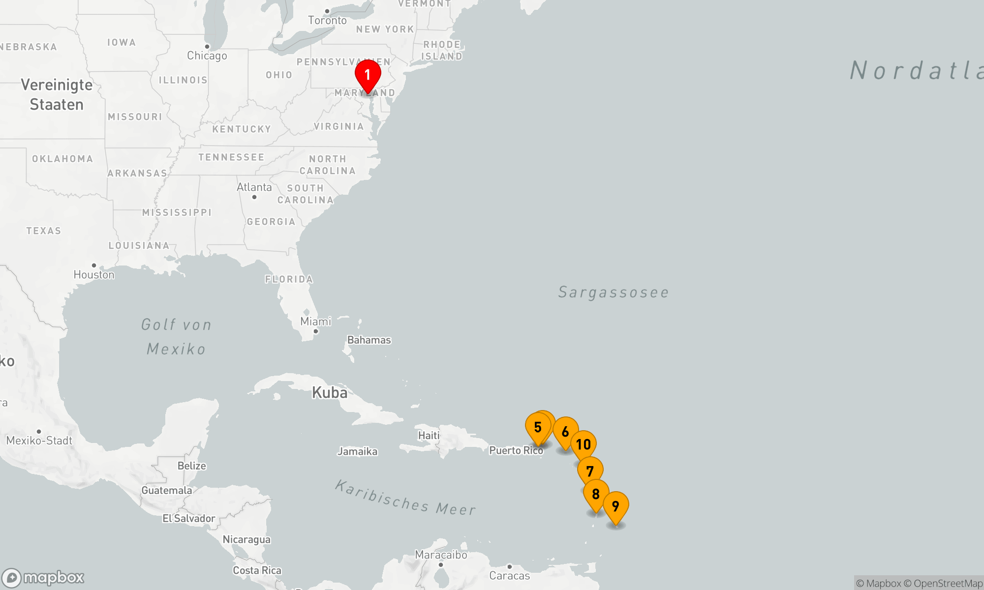 Route 14 Nächte - FAHRTEN - SÜDLICHE KARIBIK