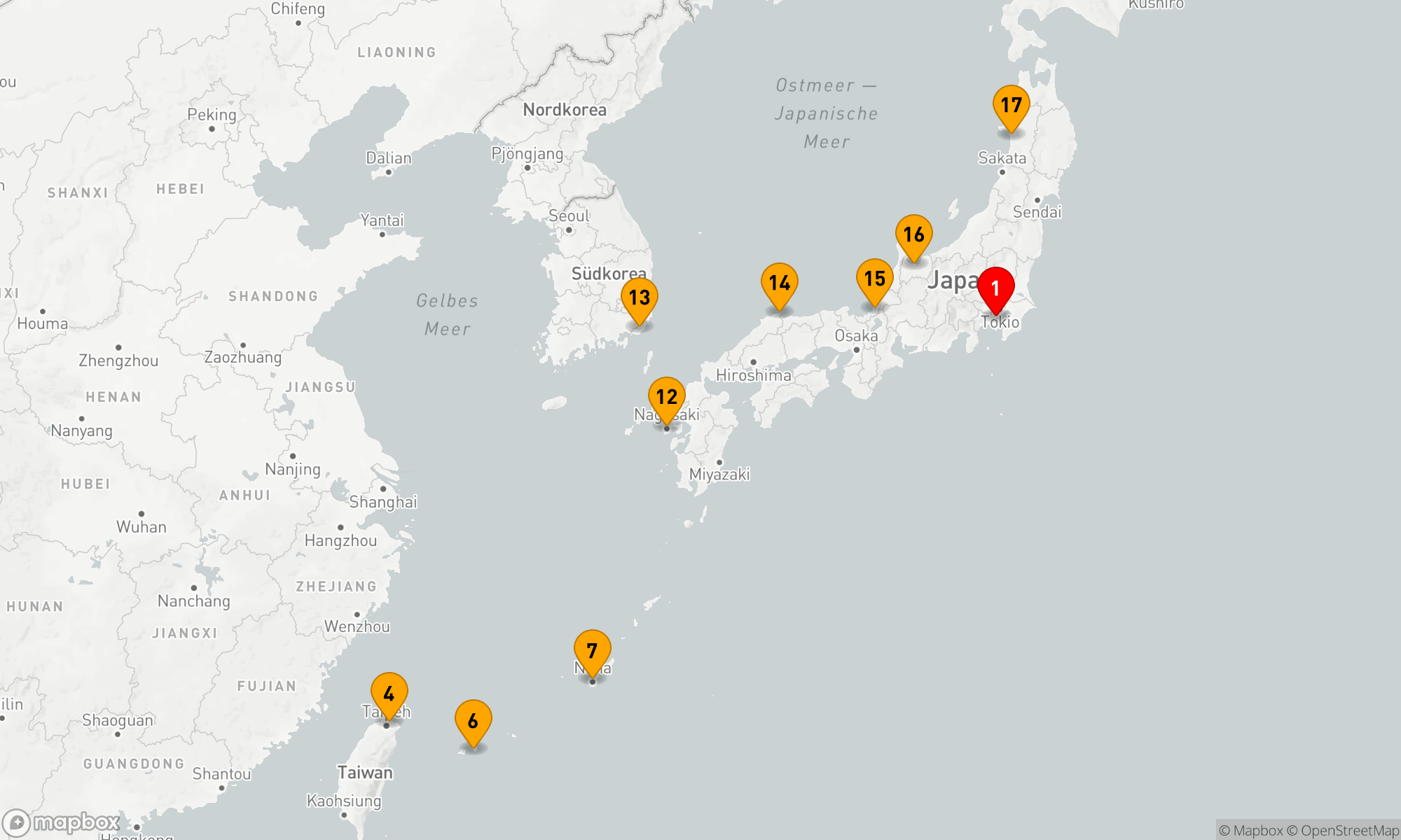 Route 18 Nächte - Großes Japan mit Okinawa & Taiwan