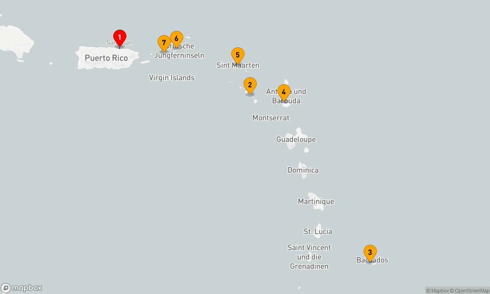 Route 7 Nächte - Karibische Inselträume ab San Juan