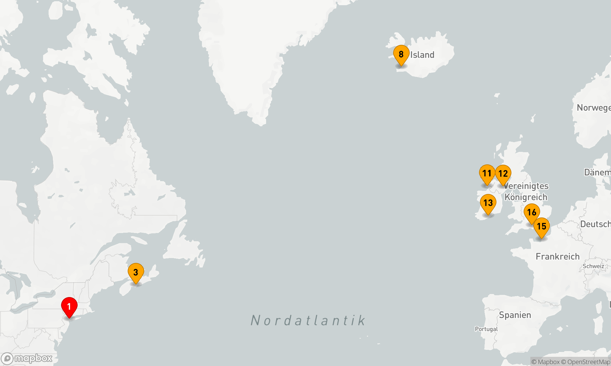 Route 15 Nächte - Transatlantische Entdeckerreise