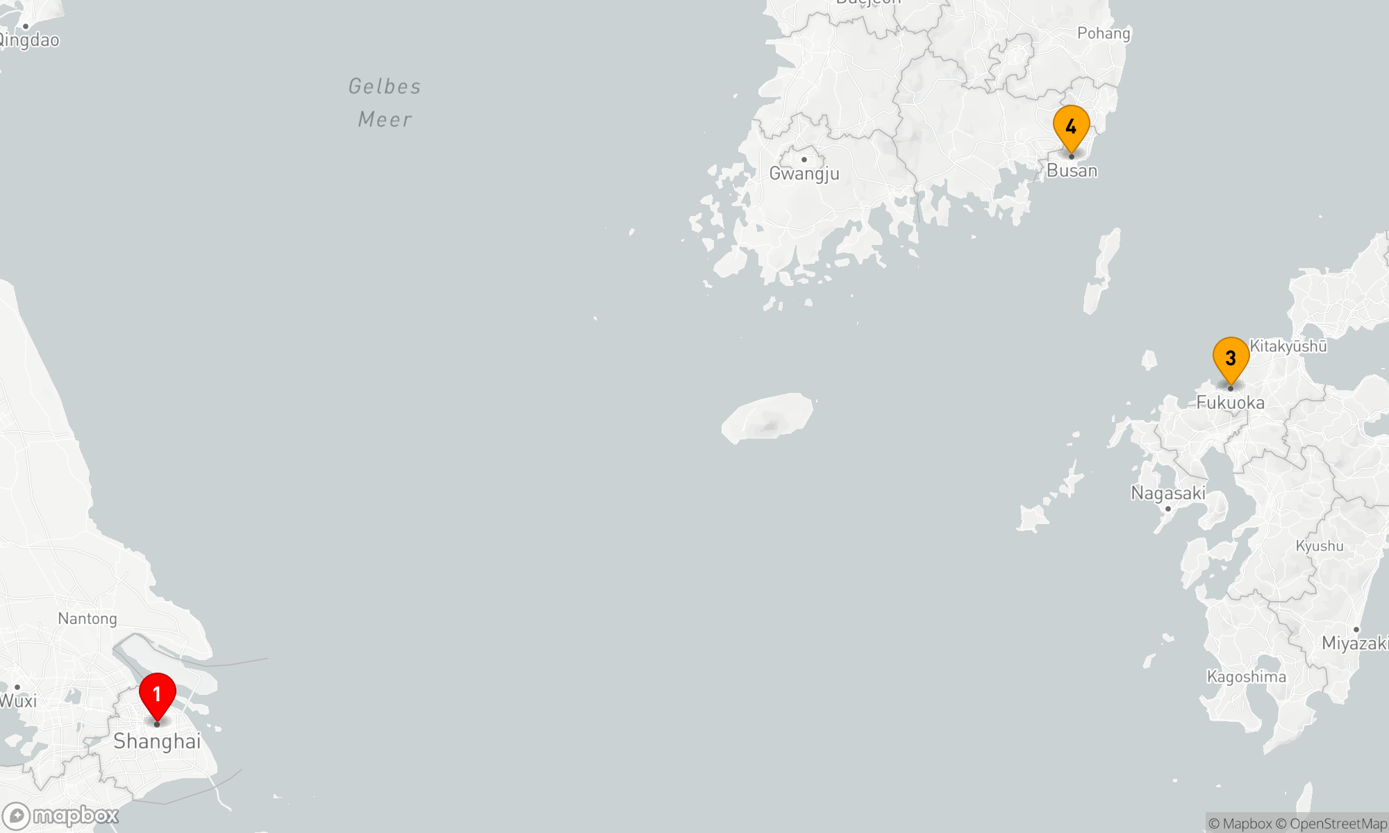 Route 5 Nächte - FUKUOKA & BUSAN KREUZFAHRT