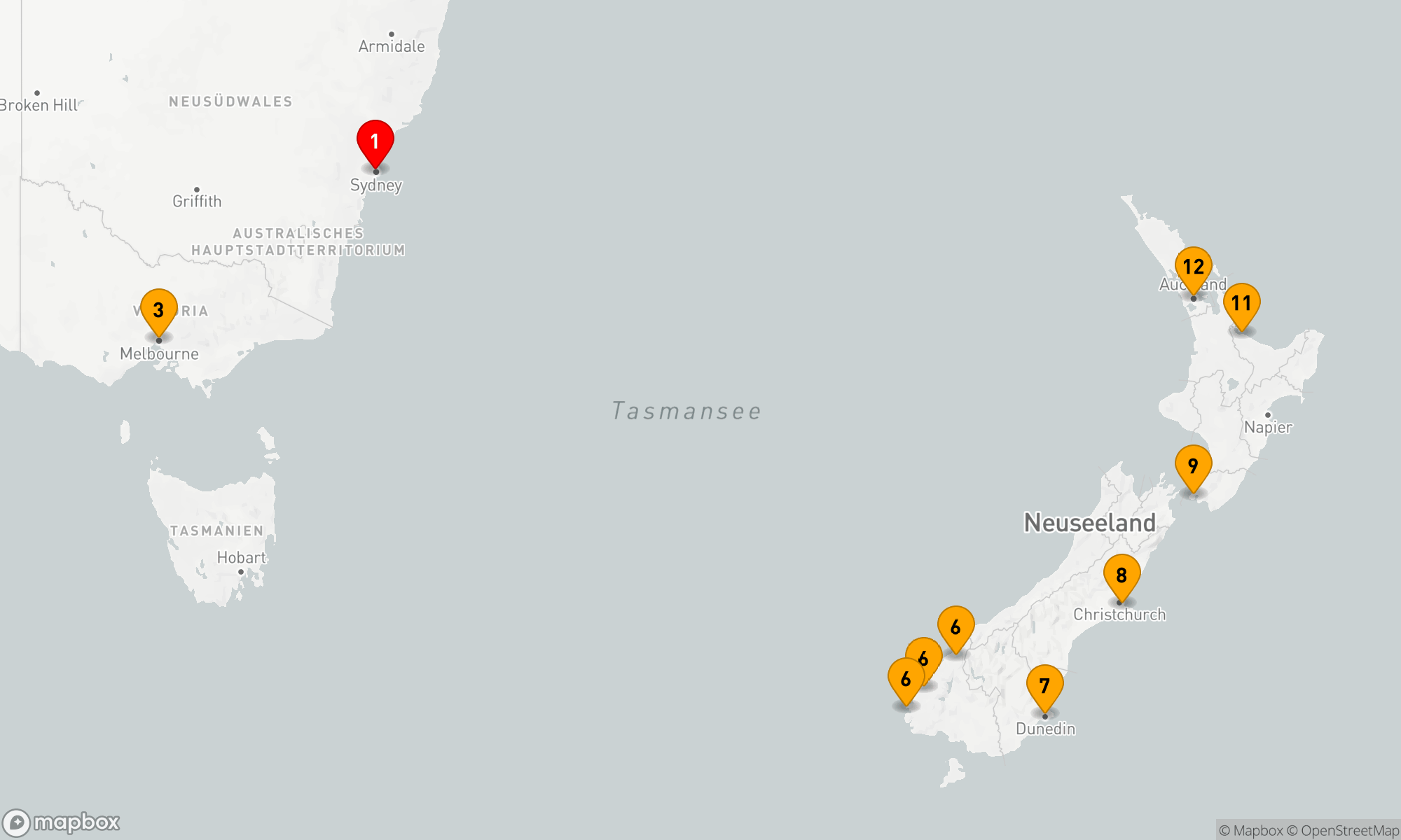 Route 11 Nächte - Von Opera House zu Kiwis Wunderland