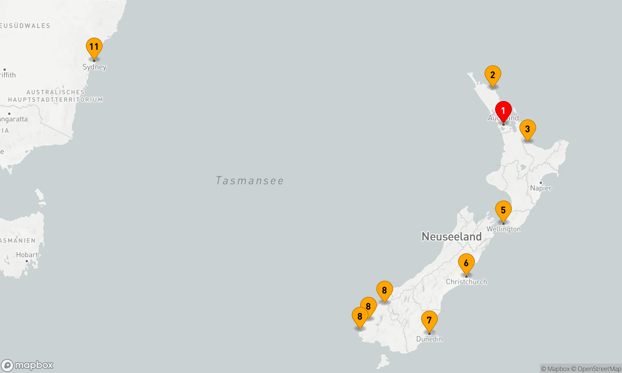 Route 10 Nächte - NEUSEELÄNDISCHE KREUZFAHRT