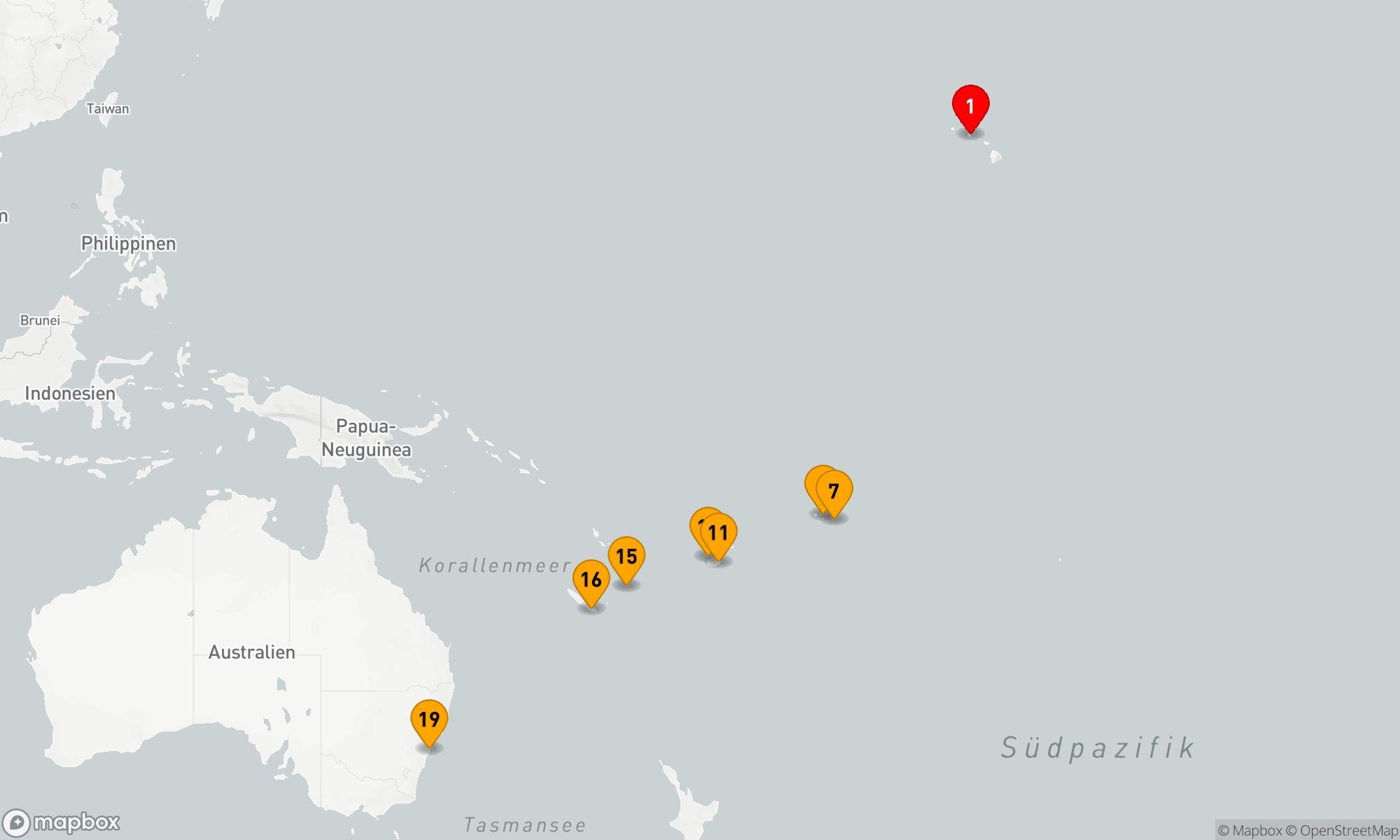 Route 18 Nächte - FIDSCHI TRANSPAZIFIK KREUZFAHRT