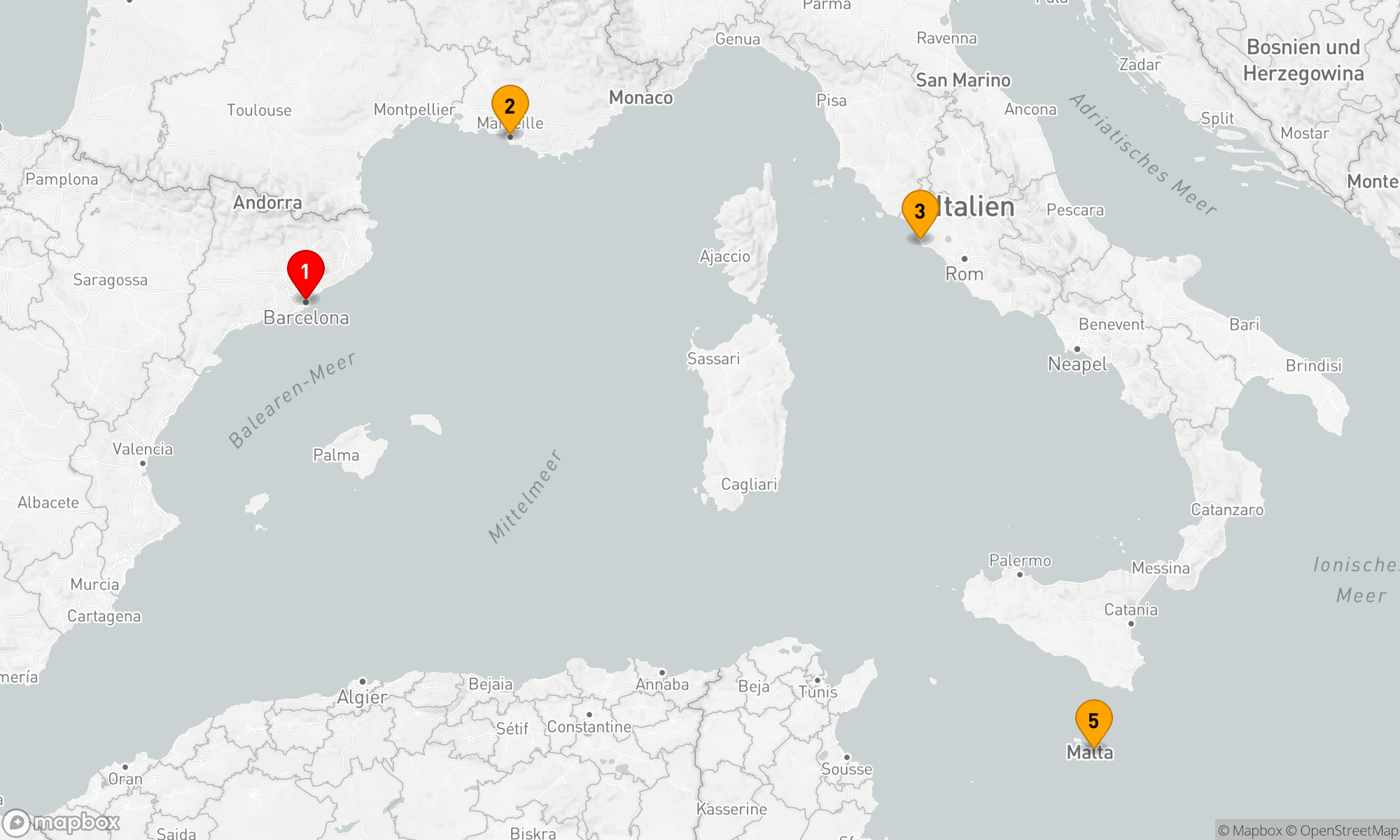Route 4 Nächte - Mediterrane Entdeckerfahrt
