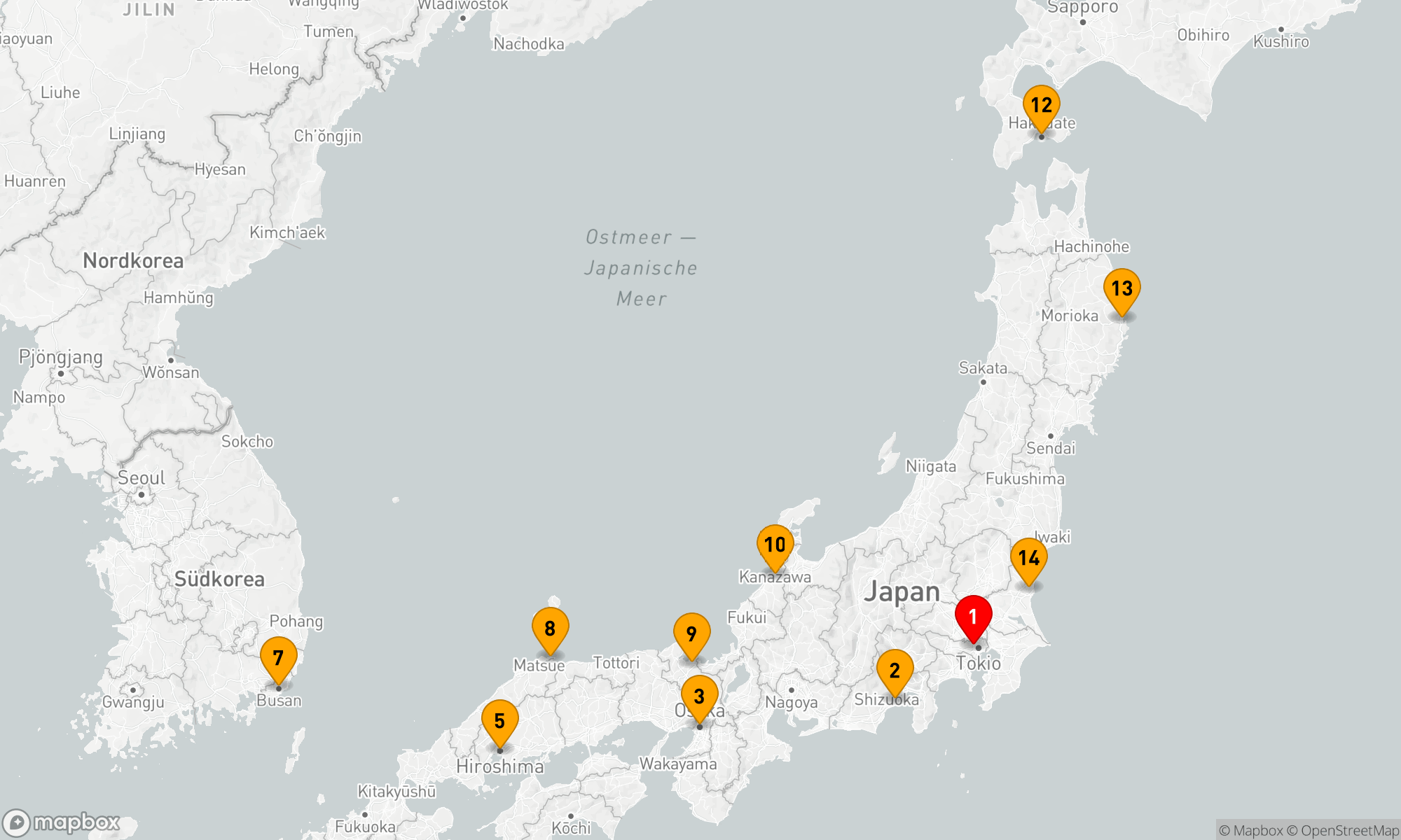 Route 14 Nächte - JAPAN UMRUNDUNG