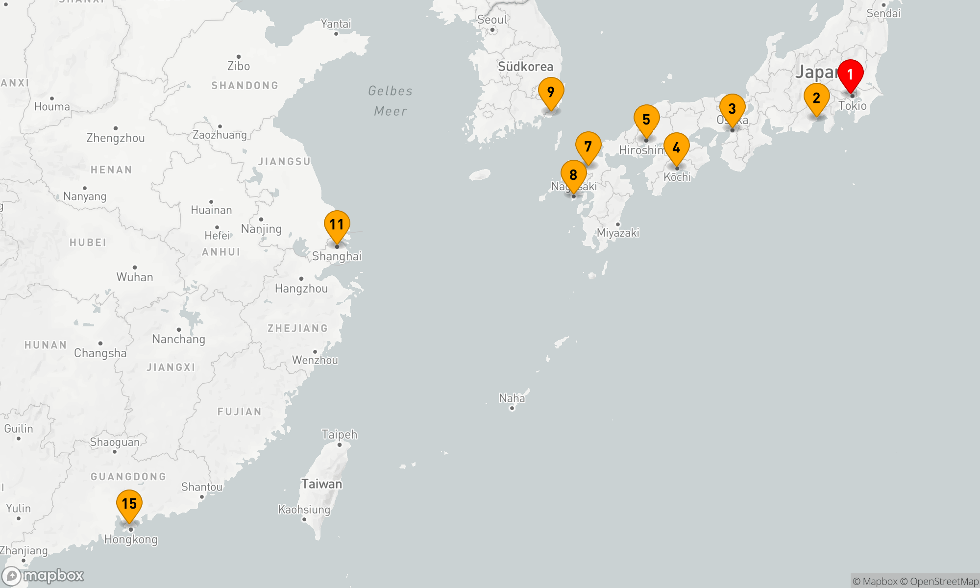 Route 14 Nächte - JAPAN,  SÜDKOREA & CHINA