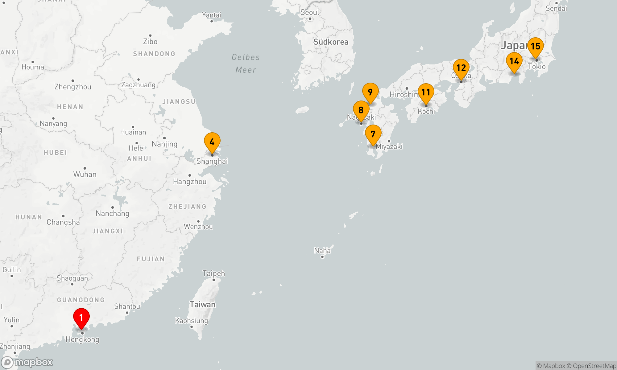 Route 14 Nächte - ENTDECKUNG VON CHINA & JAPAN: SCHANGHAI & OSAKA ÜBER NACHT