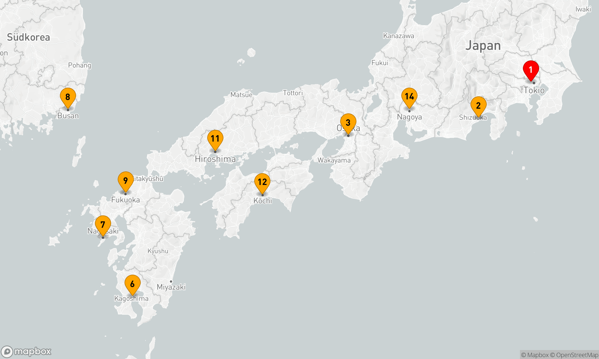 Route 14 Nächte - SÜDLICHES JAPAN