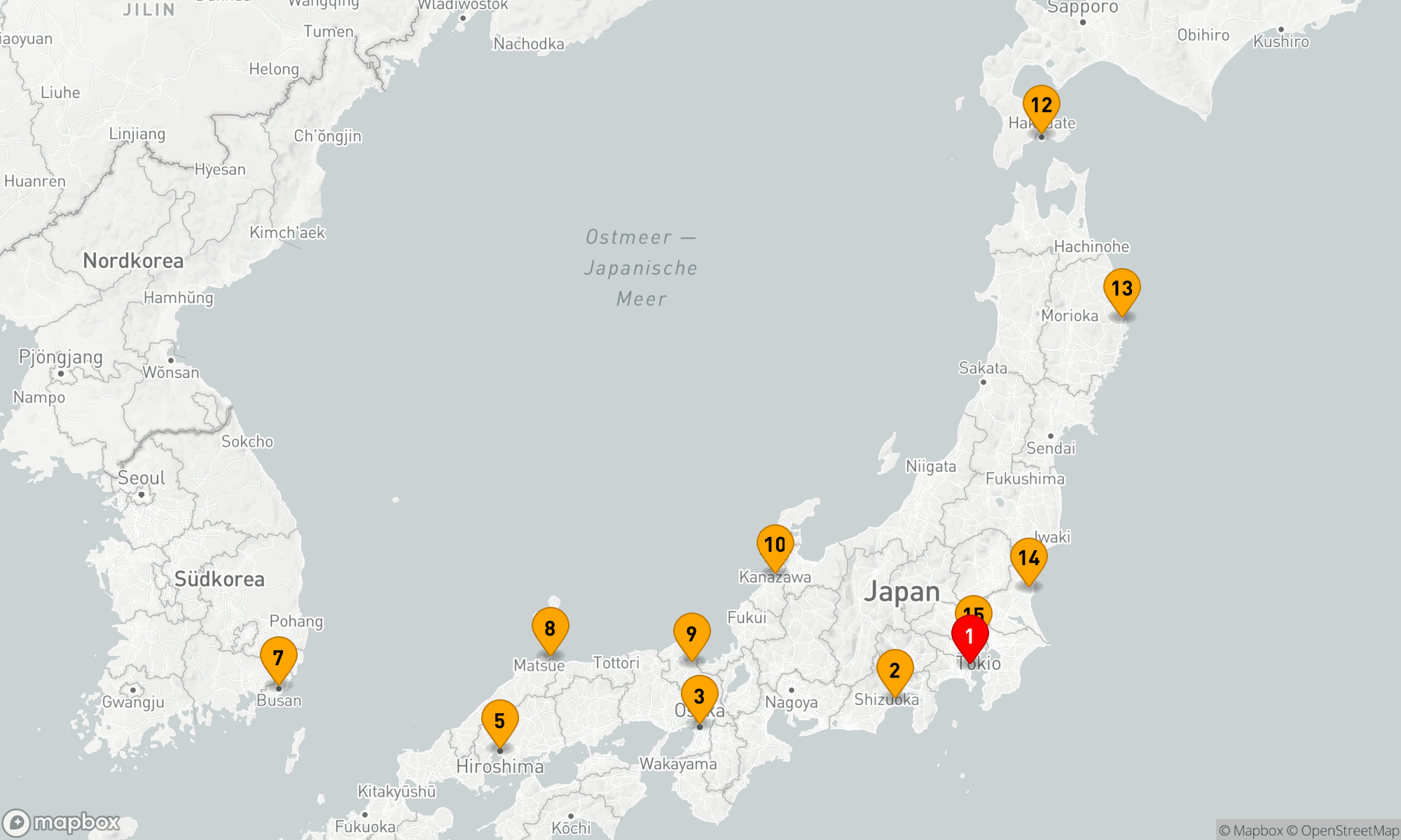 Route 14 Nächte - JAPAN UMRUNDUNG