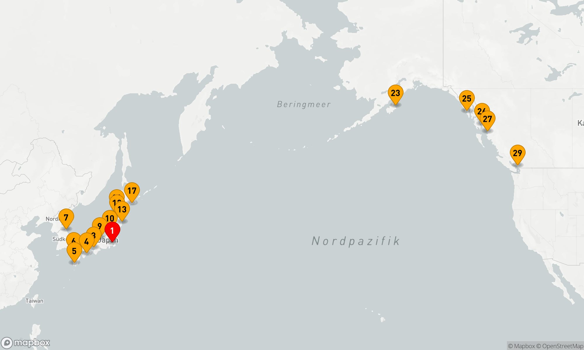 Route 28 Nächte - KREUZUNG JAPAN & NORDPAZIFIK