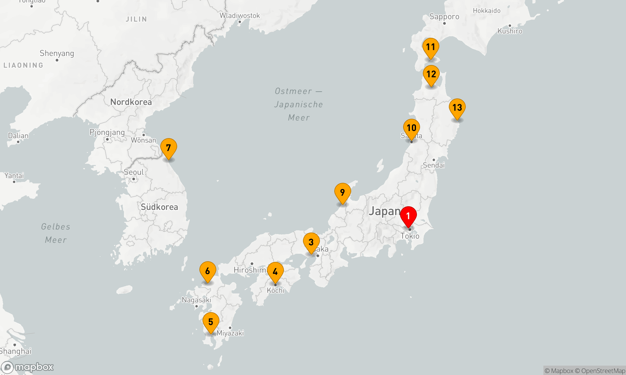 Route 14 Nächte - JAPAN UMRUNDUNG