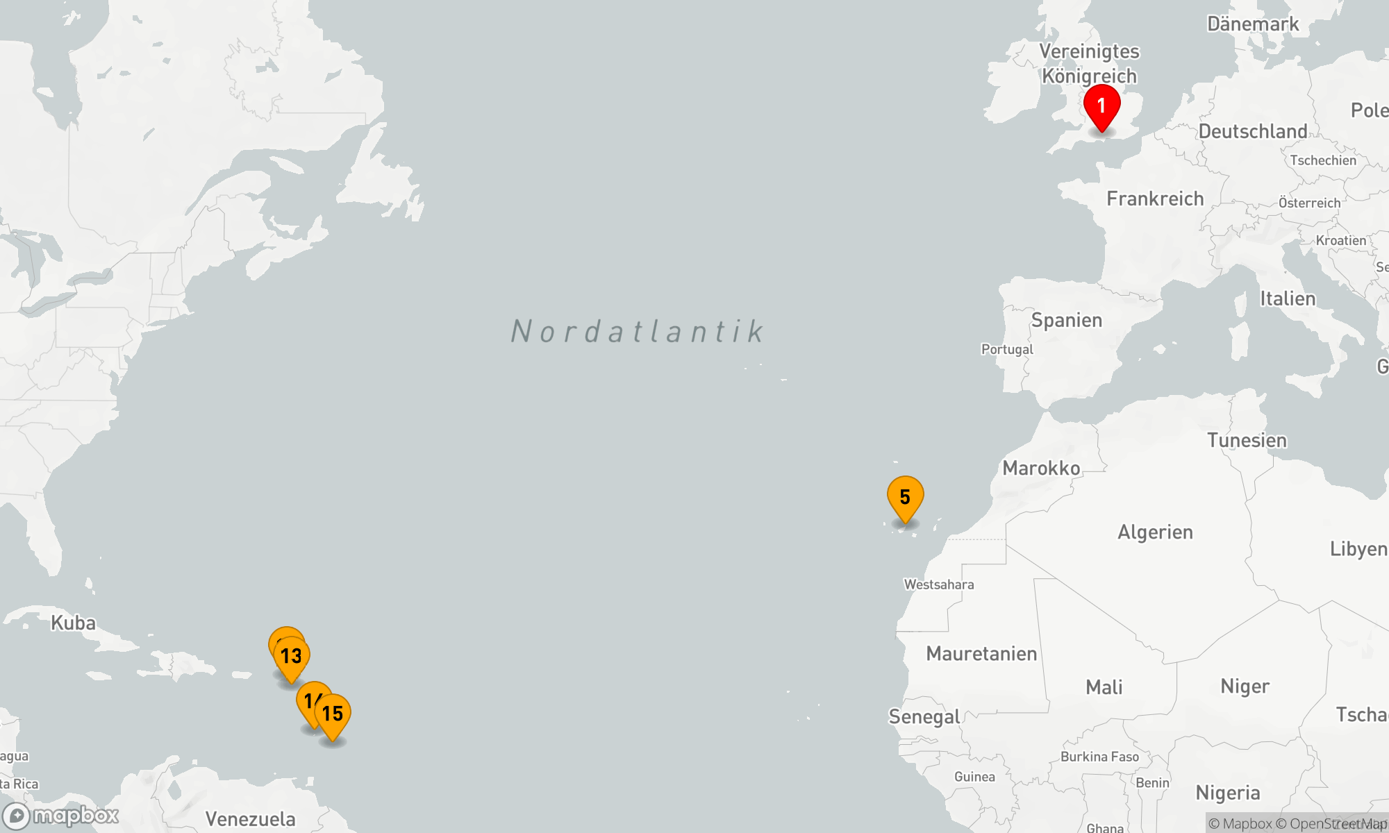 Route 14 Nächte - TRANSATLANTISCHE KARIBIK