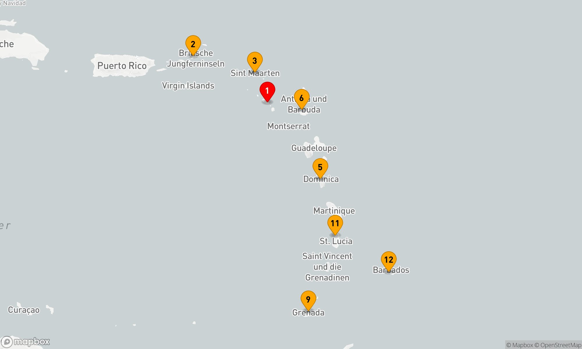 Route 14 Nächte - OSTKARIBISCHE INSELN FLUG-KREUZFAHRT