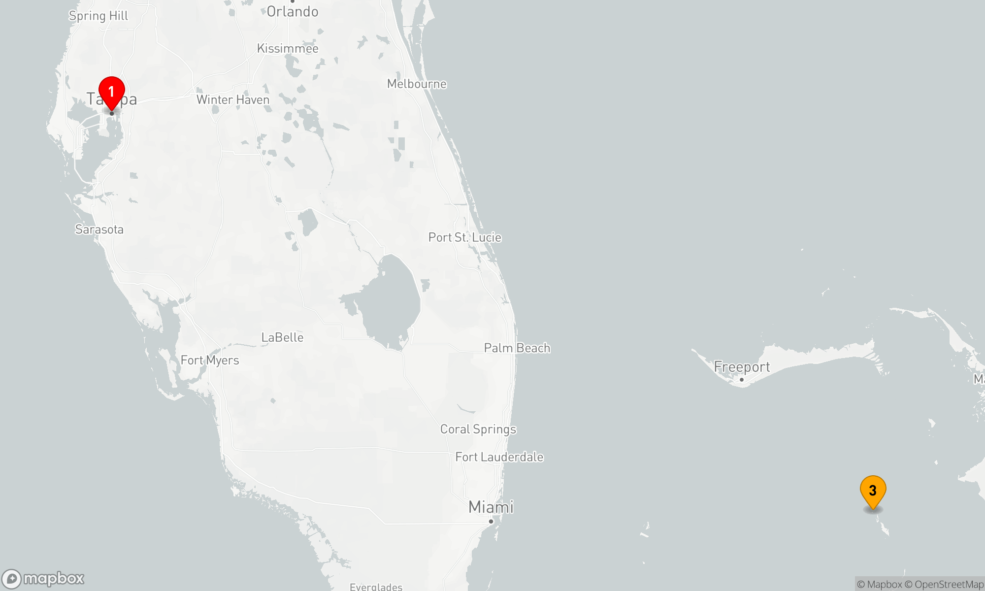 Route 4 Nächte - Perlen der Karibik: Abfahrt Tampa