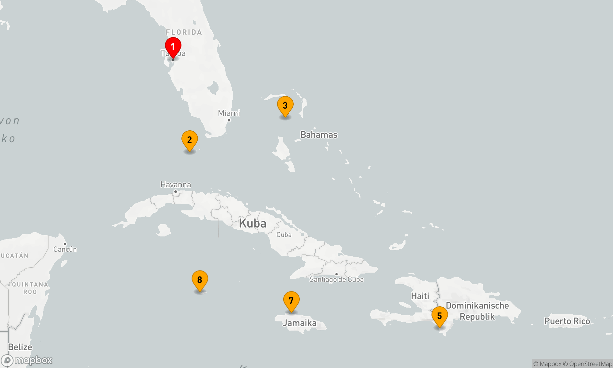 Route 9 Nächte - Karibikzauber ab Tampa