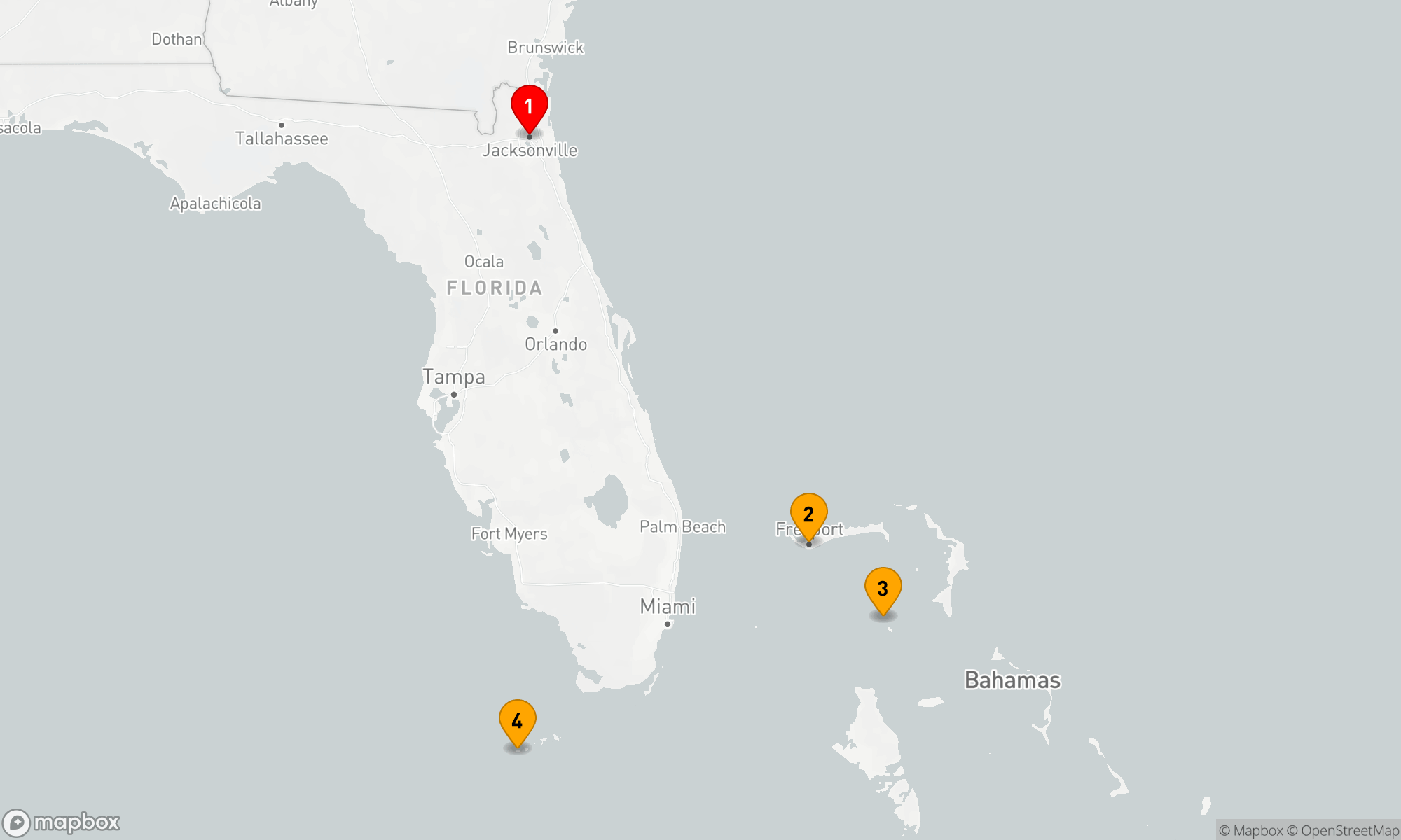 Route 5 Nächte - Kreuzfahrt der Karibikträume ab Jacksonville