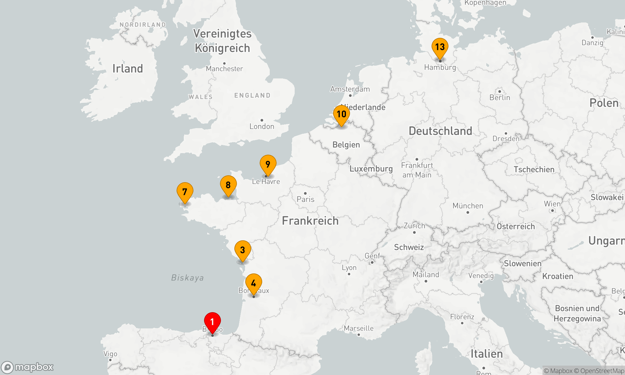 Route 12 Nächte - Genussmomente an Westeuropas Küsten (EUX2808)