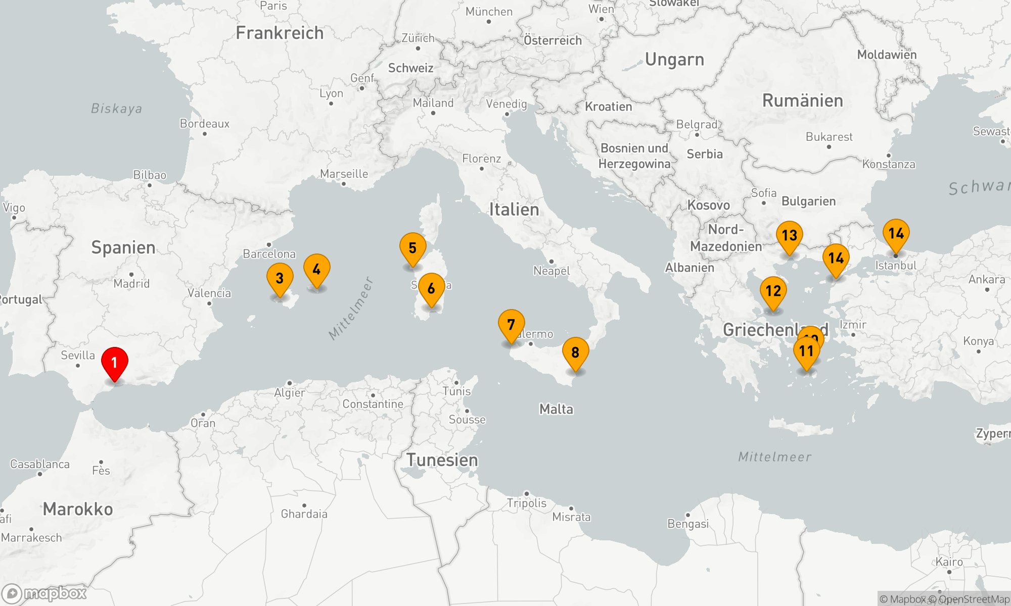 Route 14 Nächte - Mediterranes Inselhopping de luxe (EUX2817)