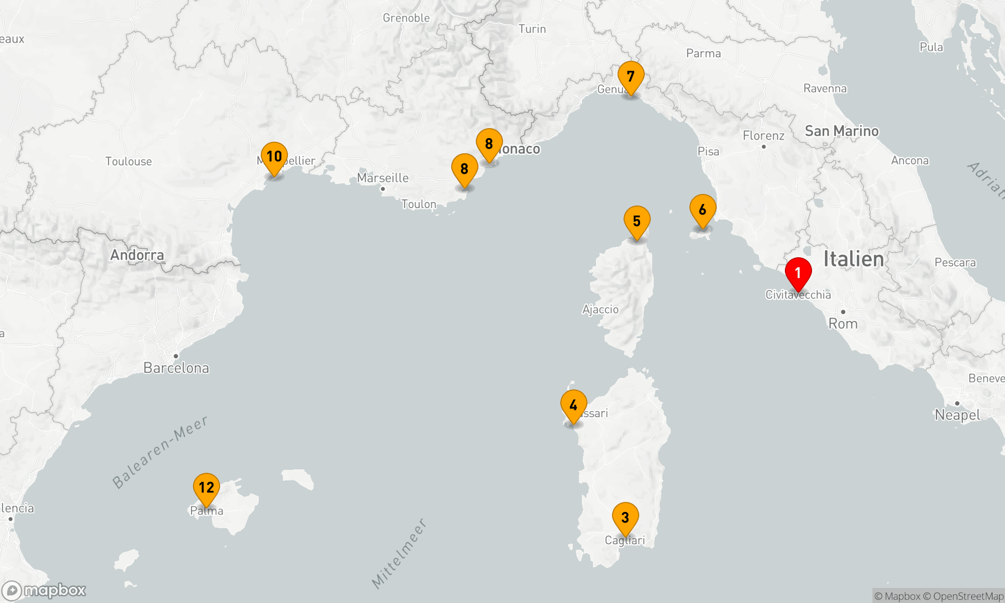 Route 11 Nächte - Spätsommer in mondänen Hafenstädten (EUX2822)