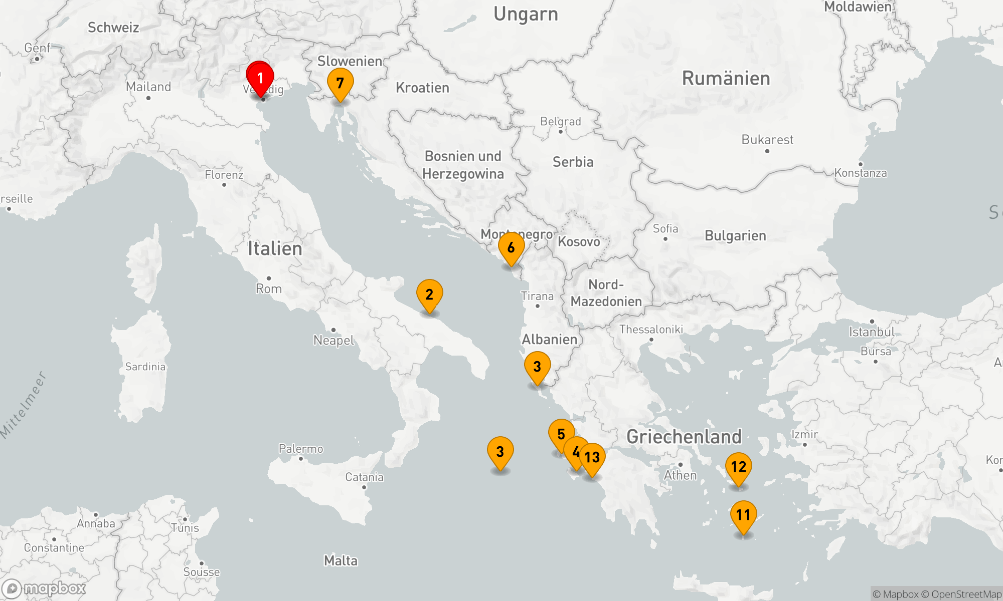 Route 14 Nächte - Mediterrane Küstenzauberreise