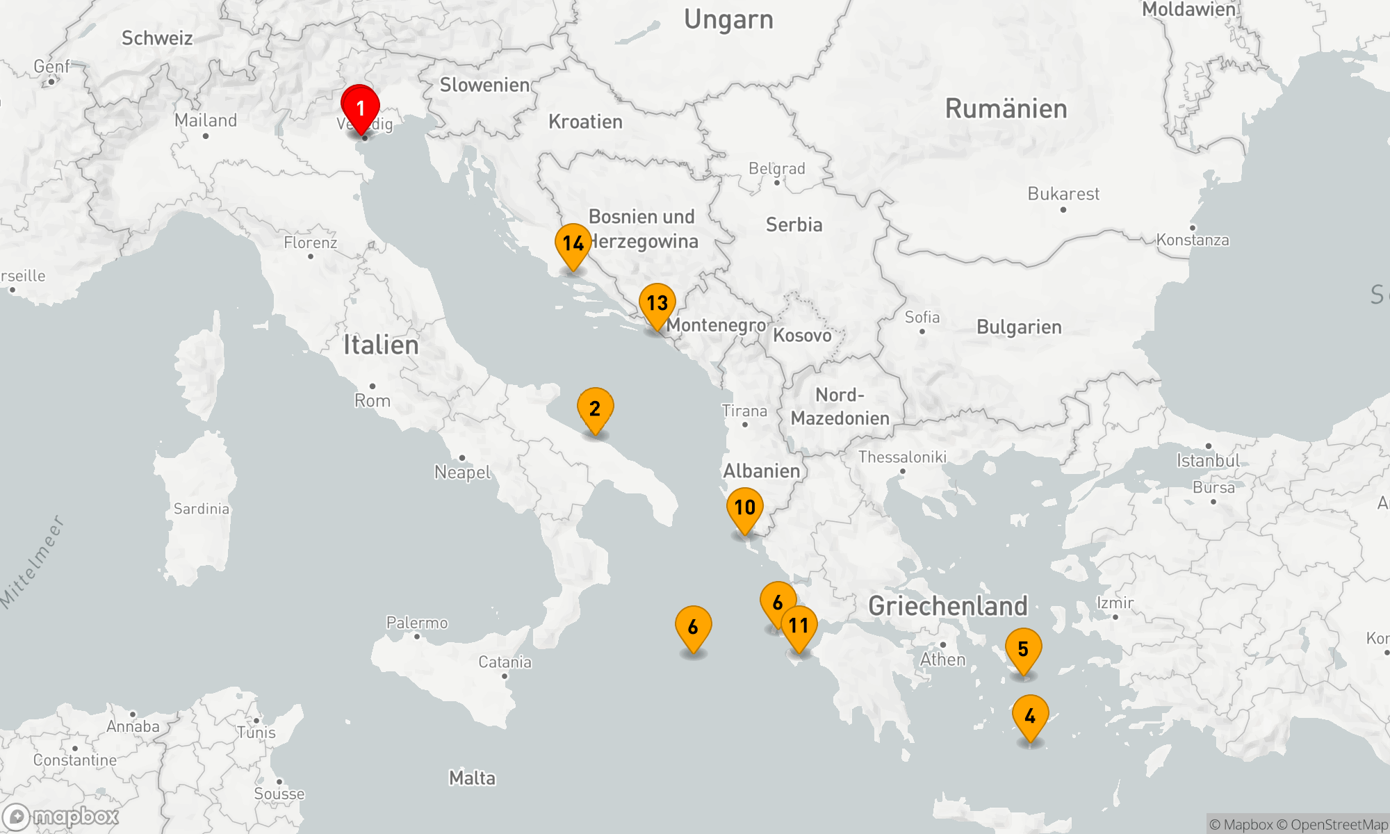 Route 14 Nächte - Mediterrane Inselträume und Adriazauber