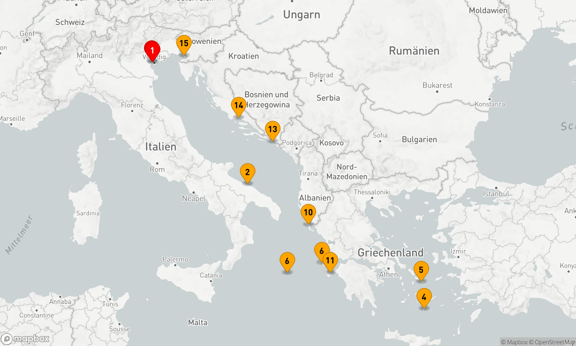 Route 14 Nächte - Adriatische und Ionische Entdeckungsreise