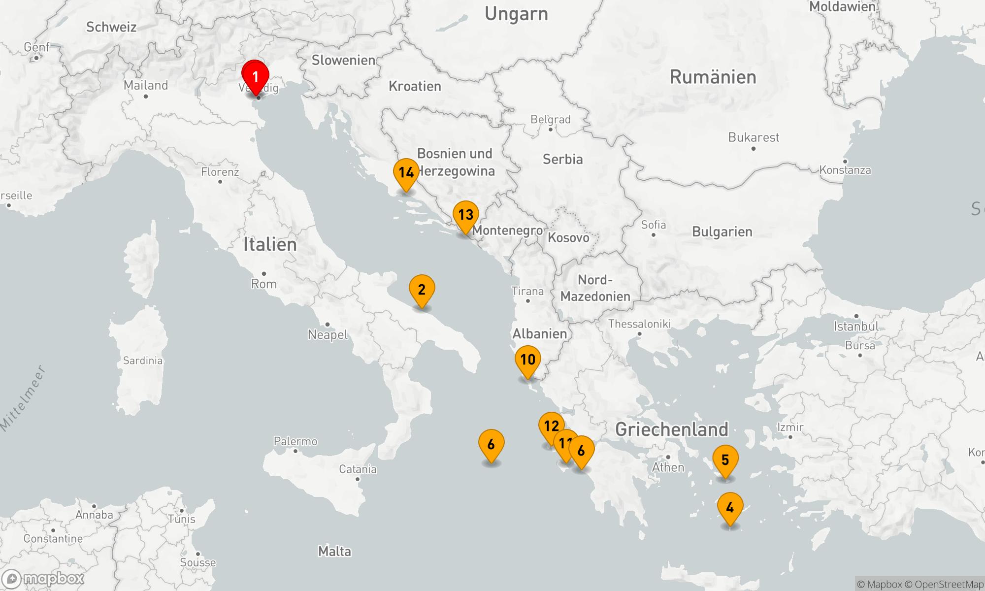 Route 14 Nächte - Mediterrane Entdeckungsreise