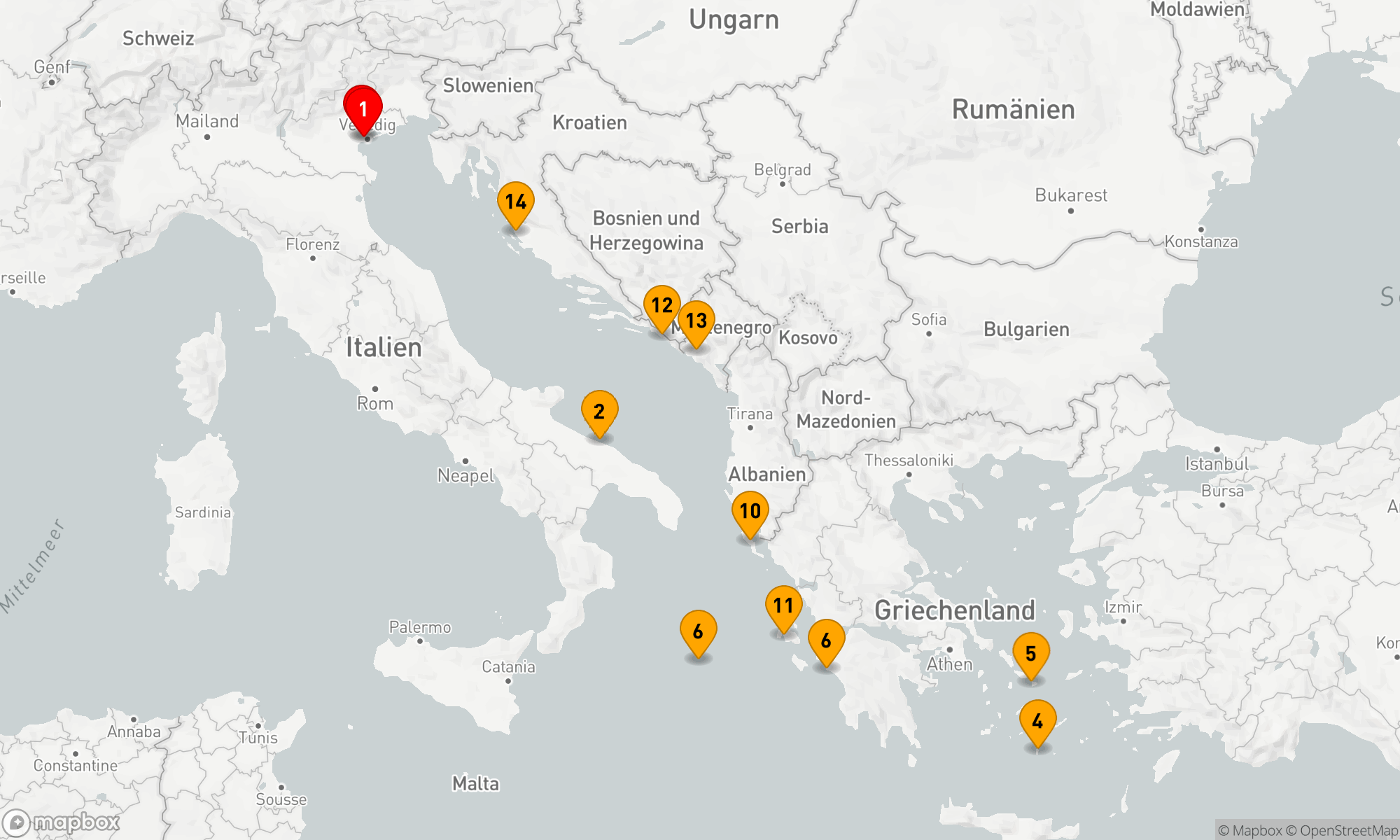 Route 14 Nächte - Mediterrane Juwelen & Adriazauber