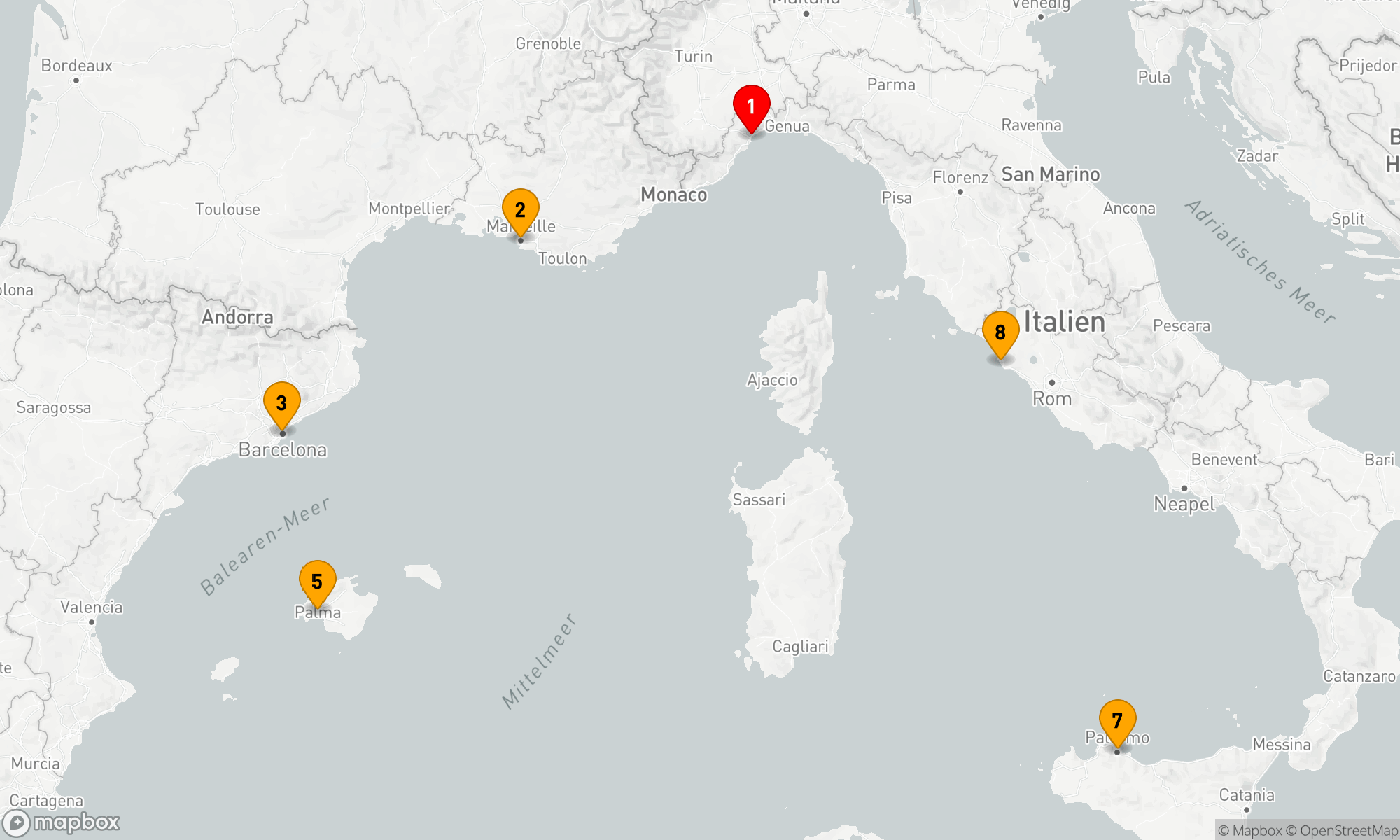 Route 8 Nächte - Mediterrane Entdeckungsreise