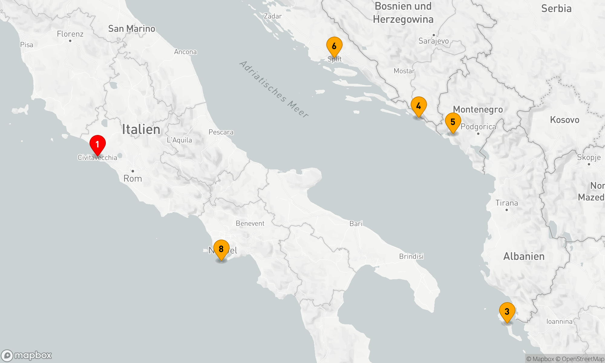 Route 8 Nächte - KROATIEN GRIECHENLAND & ITALIEN