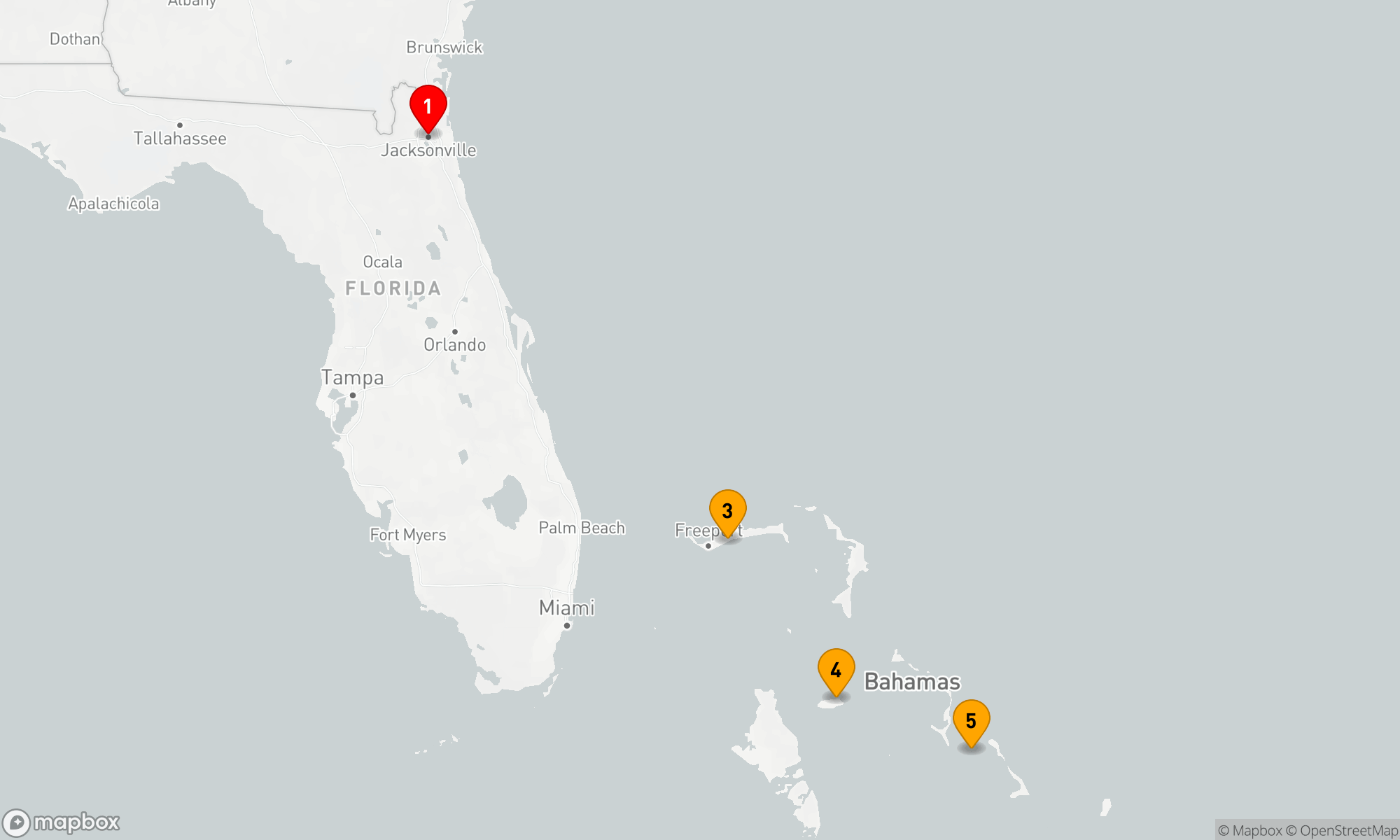 Route 6 Nächte - BAHAMAS